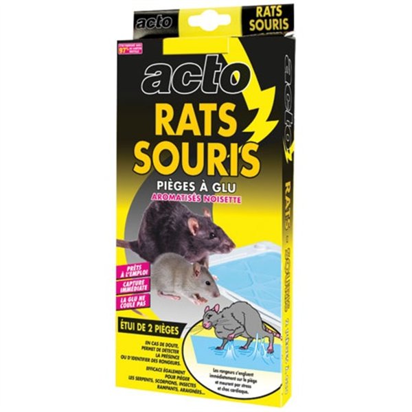 ACTO - Pièges à glu rats souris aromatisés noisette