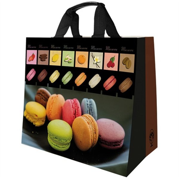 SPHERE - Cabas pp tisse macarons 30l 37x36cm