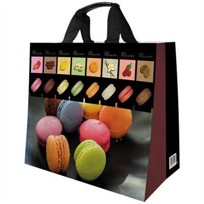 SPHERE - Cabas pp tisse macarons 30l 37x36cm