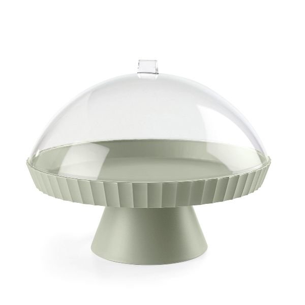 BLIM PLUS - Support à gâteaux 30 cm + cloche + pelle à tarte Kaki - Paestum Agora