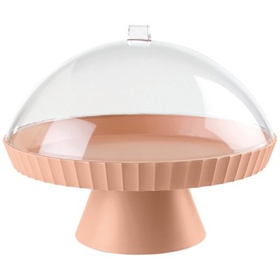 BLIM PLUS - Support à gâteaux 30 cm + cloche + pelle à tarte Rose Sable - Paestum Agora