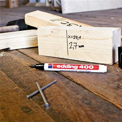 EDDING - Marqueur permanent fin tous support blister de 1 noir