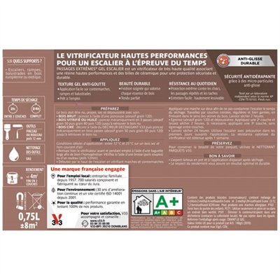 V33 - Vitrificateur passage extrême incolore satin 0.75l