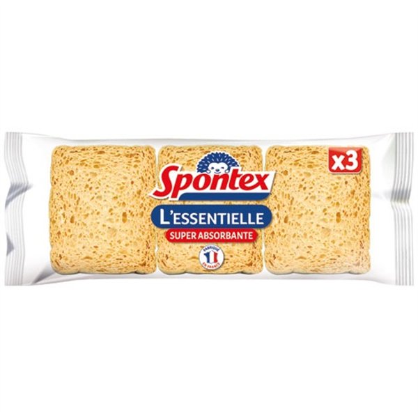 SPONTEX - Eponge l'essentielle tous nettoyages menagers x3
