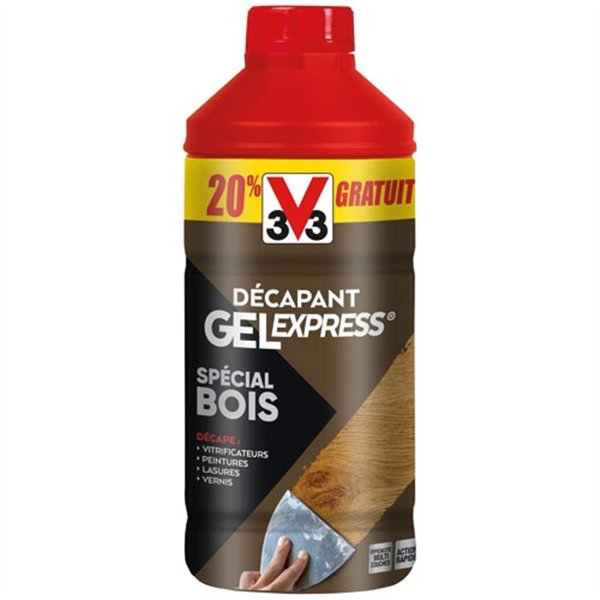 V33 - Décapant gel express bois 1litre +20% offerts