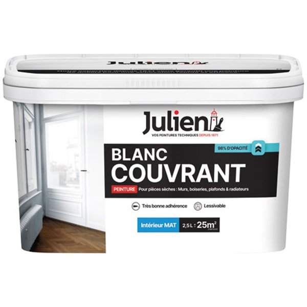 JULIEN - Blanc couvrant mat blanc base white 2.5l