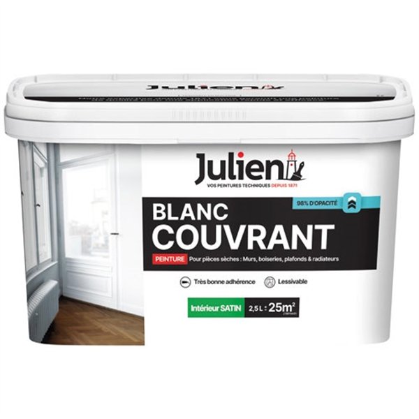 JULIEN - Blanc couvrant satin blanc base white 2.5l