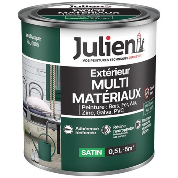 JULIEN - Peinture multimateriaux vert basque 05 l