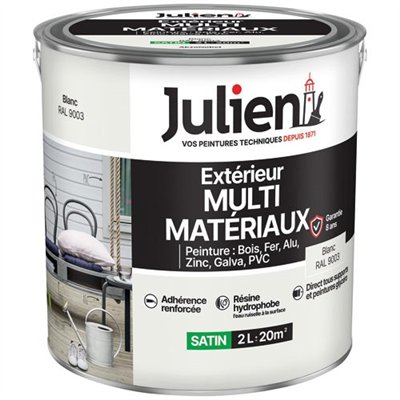 JULIEN - Peinture Julien multi matériaux blanc 2l