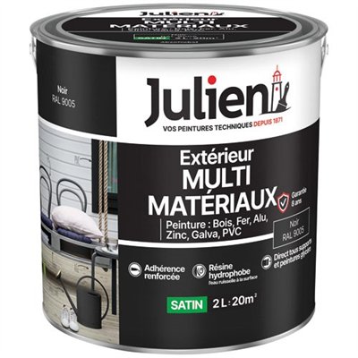 JULIEN - Peinture Julien multi matériaux noir 2l