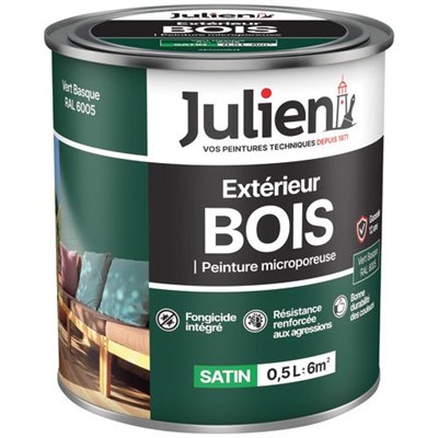 JULIEN - Peinture Julien bois microporeux vert basque 0l5