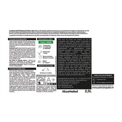 JULIEN - Peinture Julien sols extrême blanc base white 2.5l