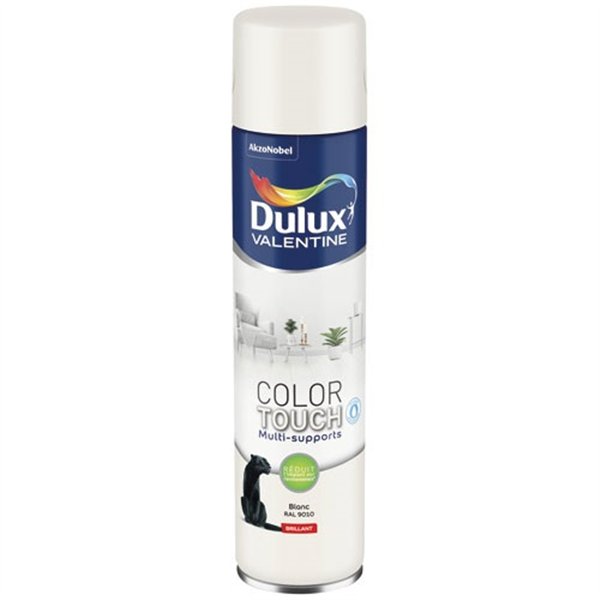 DULUX VALENTINE - Aérosol Color Touch brillant blanc 600ml