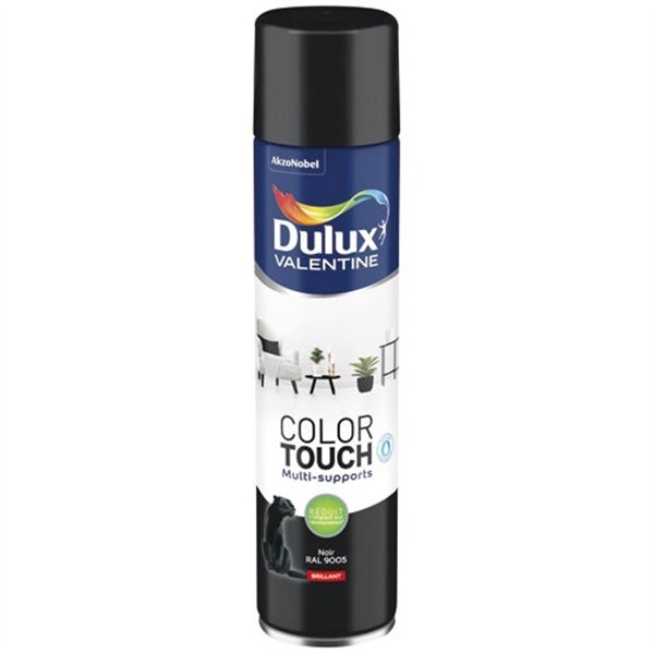 DULUX VALENTINE - Aérosol Color Touch brillant noir 600ml