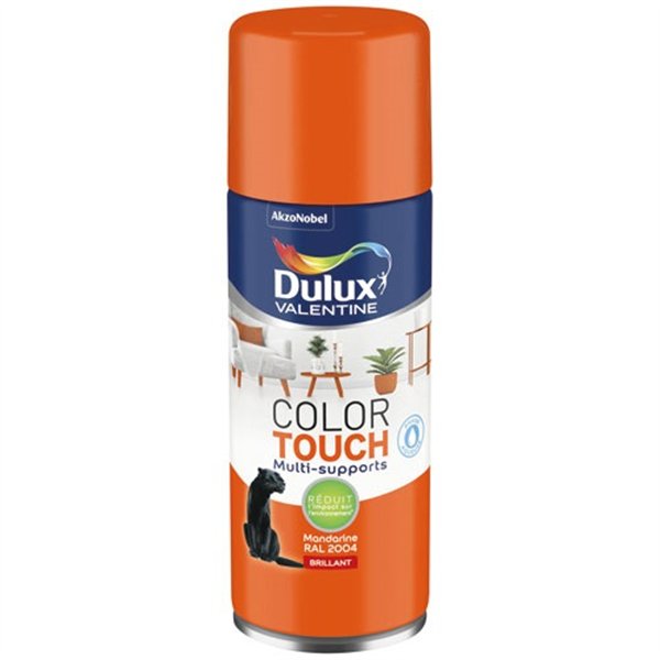 DULUX VALENTINE - Aérosol Color Touch brillant mandarine 400ml