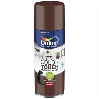DULUX VALENTINE - Aérosol Color Touch brillant brun chataîgne 400ml