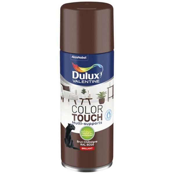 DULUX VALENTINE - Aérosol Color Touch brillant brun chataîgne 400ml