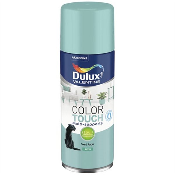 DULUX VALENTINE - Aérosol Color Touch satin vert jade 400ml