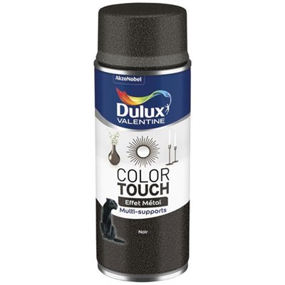 DULUX VALENTINE - Aérosol Color Touch effet métal noir métallisé 400ml