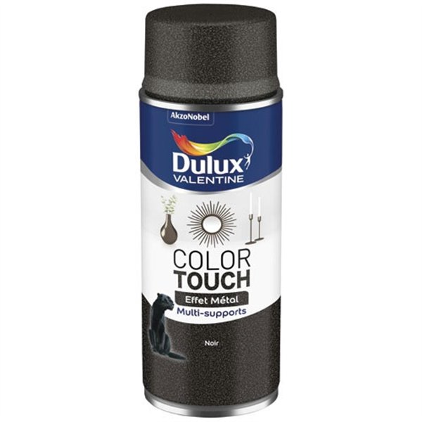 DULUX VALENTINE - Aérosol Color Touch effet métal noir métallisé 400ml