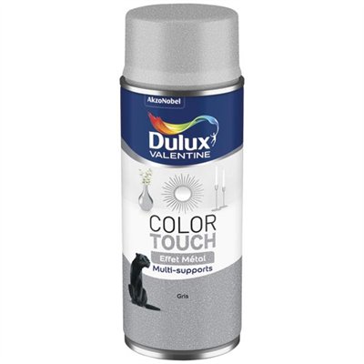 DULUX VALENTINE - Aérosol Color Touch effet métal gris métallisé 400ml