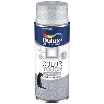 DULUX VALENTINE - Aérosol Color Touch effet martelé gris alu 400ml
