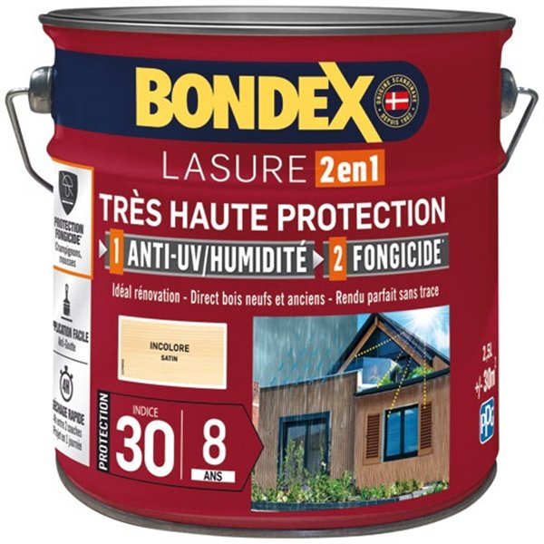 BONDEX - Bondex lasure ind 30 8 ans 2.5l incolore