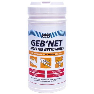 GEB - Lingettes nettoyantes mains et surfaces gebnet seau x80