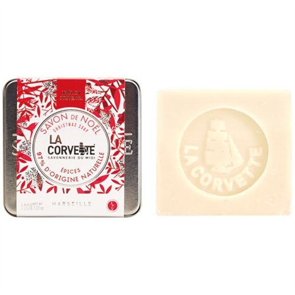 LA CORVETTE - Coffret Cube Savon de Noël Épices 100 g + Boîte