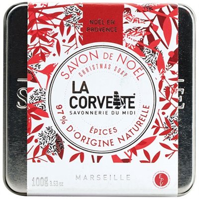 LA CORVETTE - Coffret Cube Savon de Noël Épices 100 g + Boîte