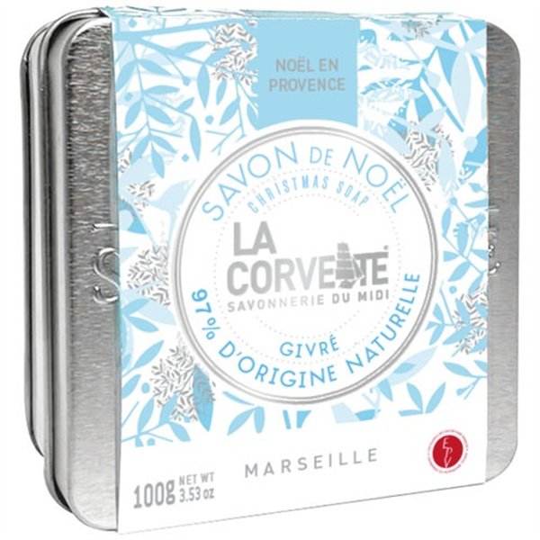 LA CORVETTE - Coffret cube savon de Noël givré 100 g + boîte