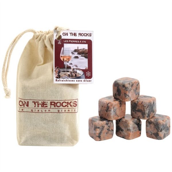 ON THE ROCKS - Lot 6 glaçons Granit Rose - Les Pierres à Vins