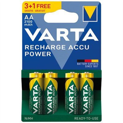 VARTA - Piles rechargeables HR06 AA 2100 mah blister 3+1 offerte