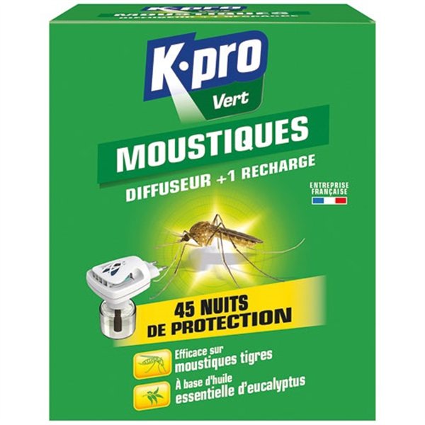 KPRO - Kpro vert diffuseur électrique moustiques avec recharge