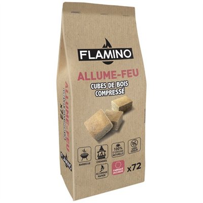 FLAMINO - Allume feu cubes de bois compressé x 72