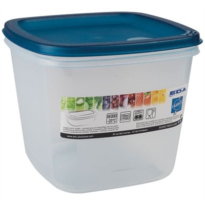 EDA - Boite carrée 2.5l naturel couvercle turquoise acidulé