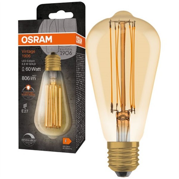 OSRAM - 1906 edison clair fil d'or 8.8w e27 chaud