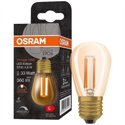 OSRAM - 1906 led mini edison clair fil or 4.8w e27 chaud