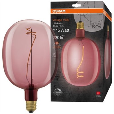OSRAM - 1906 ballon clair fil rose 4.5w e27 chaud