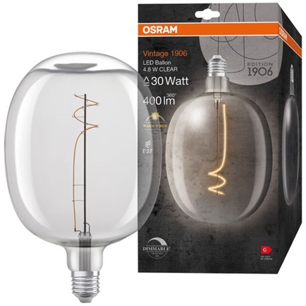 OSRAM - 1906 ballon clair fil blanc 4.5w e27 chaud