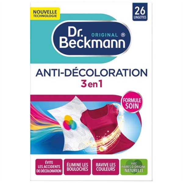 DR BECKMANN - Lingettes anti décoloration 3en1 x26