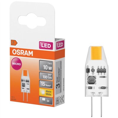 OSRAM - Led micro capsule claire 1w g4 blanc chaud