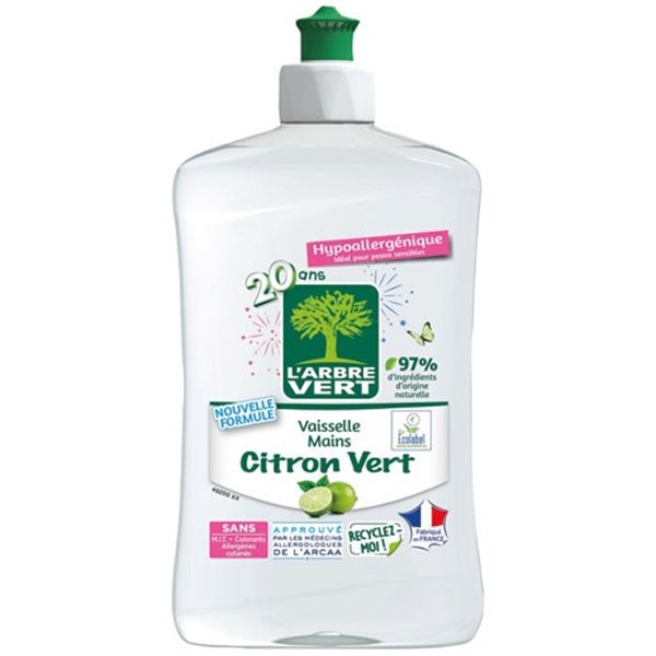 L'ARBRE VERT - l arbre vert vaisselle mains ecolabel citron vert 500ml