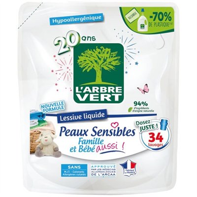L'ARBRE VERT - Arbre vert recharge lessive px sens famille bebe 1.53l