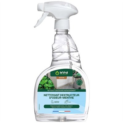 LE VRAI PRO MAISON - Nettoyant destructeur d'odeurs menthe 750ml
