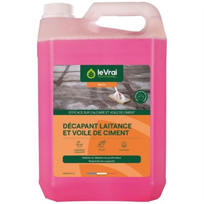 LE VRAI PRO BRICO - Décapant laitance et voile de ciment 5 L