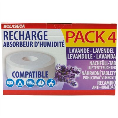 BOLASECA - Recharge absorbeur humidité galets 4 x 450 g lavande