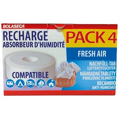 BOLASECA - Recharge absorbeur humidité galets 4 x 450 g fresh air