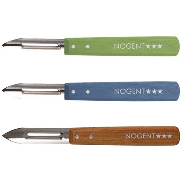 NOGENT - Boîte 20 éplucheurs 2 tranchants Vert Olive / Bleu Paon / Cerisier des Bois