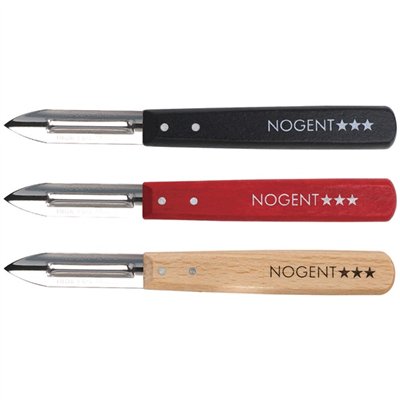 NOGENT - Boîte 20 éplucheurs 2 tranchants Noir / Rouge / Hêtre - Classic Bois